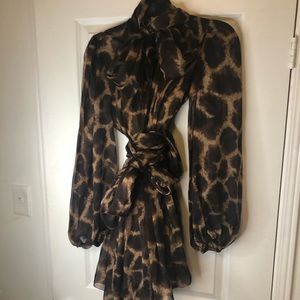 Dolce and Gabbana - Giraffe-Print chiffon dress